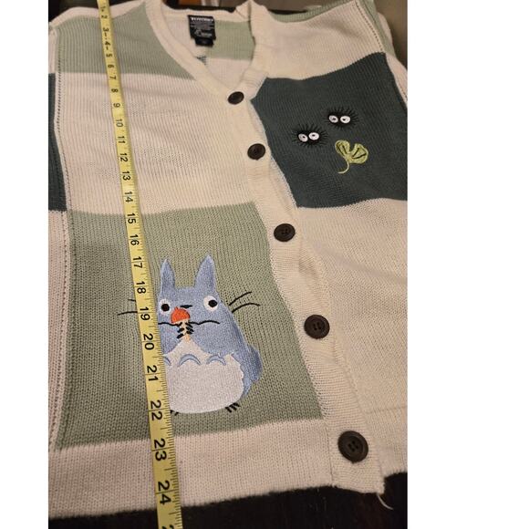 Her Universe My Neighbor Totoro Cardigan Sweater Anime Ghibli Patchwork Medium - Picture 11 of 11